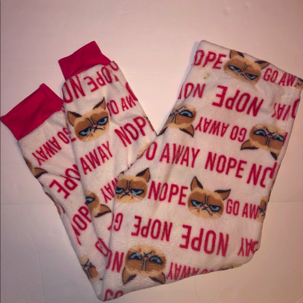 “Nope go away”  grumpy cat pajama pants